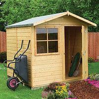 Wickes Abri Decorative Garden Shed With Overhang - 7 x 7 ft