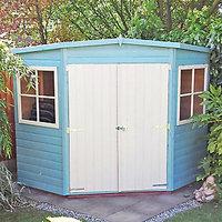 Wickes Double Door Timber Shiplap Pent Corner Shed - 10 x 10 ft