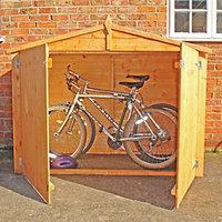 Wickes Shiplap Timber Bike Store Without Floor Honey Brown - 7 x 3 ft