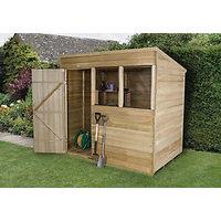 Wickes Pressure Treated Timber Overlap Pent Shed - 7 x 5 ft