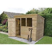 Wickes Pressure Treated Timber Overlap Pent Shed - 8 x 6 ft