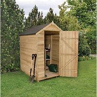 Wickes Windowless Pressure Treated Timber Overlap Apex Shed - 4 x 6 ft