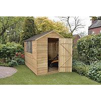 Wickes Pressure Treated Timber Overlap Apex Shed - 6 x 8 ft