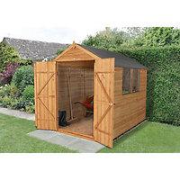 Wickes Double Door Dip Treated Timber Overlap Apex Shed - 6 x 8 ft
