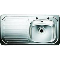 Wickes Single Bowl Kitchen Sink Stainless Steeel Lh Drainer