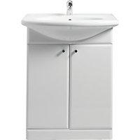 Wickes White Gloss Vanity Unit & Basin 550mm