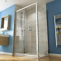 Wickes Rectangular Slider Semi Frameless Enclosure Chrome 1700x800mm