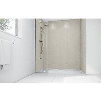 Wickes White Cotton Gloss Laminate 1700x900mm 2 sided Shower Panel Kit