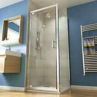 wickes square pivot semi frameless recess door chrome 900mm