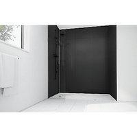 Wickes High Gloss Black Laminate 1700x900mm 2 sided Shower Panel Kit