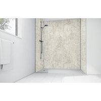 Wickes Cream Calacatta Laminate 1200 x 900mm 2 Sided Shower Panel Kit