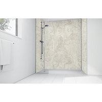 Wickes Cream Calacatta Laminate 900 x 900mm 2 Sided Shower Panel Kit