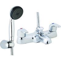 wickes rhine bath shower mixer and basin tap pack chrome