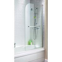 Wickes Half Radius Bath Screen Silver Effect Frame