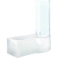 Wickes P Shaped Shower Bath End Panel White 700mm