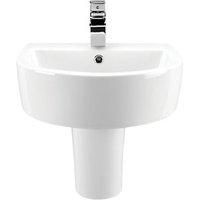 wickes style basin with semi pedestal 500mm