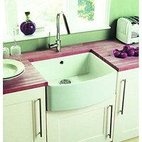 Wickes Bow Front 1 Bowl Kitchen Sink Ceramic White