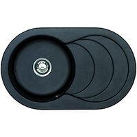 Wickes Asterite Oval Single Bowl Kitchen Sink Black