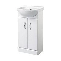 Wickes Cloakroom Vanity Unit Gloss White 425mm