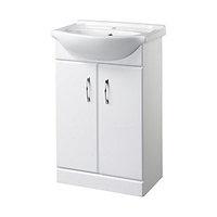 Wickes Regular Vanity Unit Gloss White 525mm