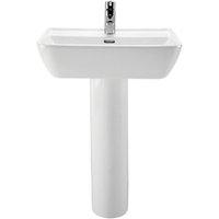 Wickes Renata Square Basin with Full Pedestal 550mm