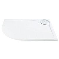 Wickes 25mm ABS Ultra Low Profile Offset Quadrant Right Hand Shower Tray White 1200x900mm
