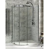 Wickes Offset Quadrant Frameless Roller Enclosure Chrome 1200x900mm