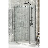 wickes quadrant frameless roller enclosure chrome 900mm