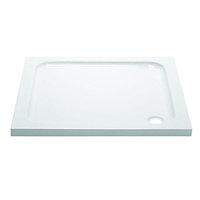 Wickes Square Slimline Cast Stone Shower Tray White 760mm