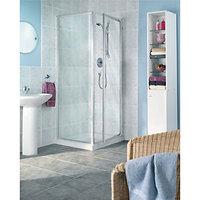 Wickes Pivot Shower Enclosure Door & Side Panel Silver Effect Frame 760mm