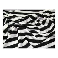 Wide Stripe Print Scuba Stretch Jersey Dress Fabric Black & White
