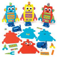 wind up robot racer kits pack of 3