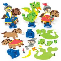 Wind-up Knight & Dragon Racer Kits (Pack of 3)