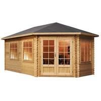 Winchester 16.4ft x 9.1ft (5m x 3m) Corner Lodge Grande (Right Sided) Log Cabin
