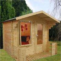 Winchester 2.7m x 2.5m Mini Studio Log Cabin with Veranda 19mm