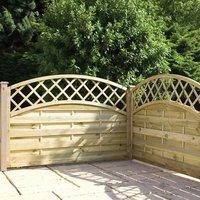 winchester 120cm newark pressure treated convex horizontal weave trell ...