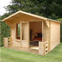 winchester 32m x 37m large log cabin studio with veranda 19mm