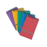 wirebound notepad elasticated ruled 90gsm 300 pages 202x127mm assorted