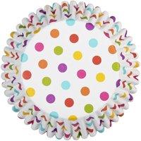 Wilton 2 inch Round Baking Cases - 36 Pack, Standard, Multi-Colour Rainbow Dots 350842