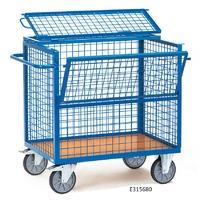 Wire Mesh Box Cart - Half Drop Side, Open Top 1000 x 700 x 700mm