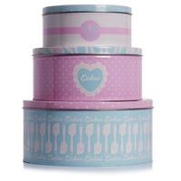 Wilko Round Tins Set 3pk