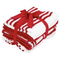 Wilko Tea Towels Red and White 5pk