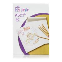 Wilko Let\'s Create Doodle Pad A5 40 Sheets 80GSM