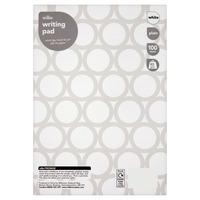 wilko writing pad plain white 100 sheets 80gsm