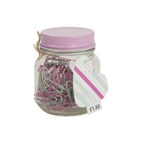 wilko enterprising britain paper clips in glass jar 150pcs