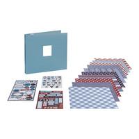 Wilko Let\'s Create Blue Scrapbooking Kit 20.3 x 20.3cm 20 Sheets with 10 Top Loading Pages