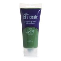 wilko lets create acrylic paint sap green 200ml