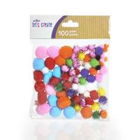 Wilko Bumper Pom Poms 100pk