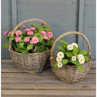 wicker claire basket planters set of 2 by rustic garden