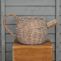 Wicker Teapot Shaped Garden Planter by Kingfisher